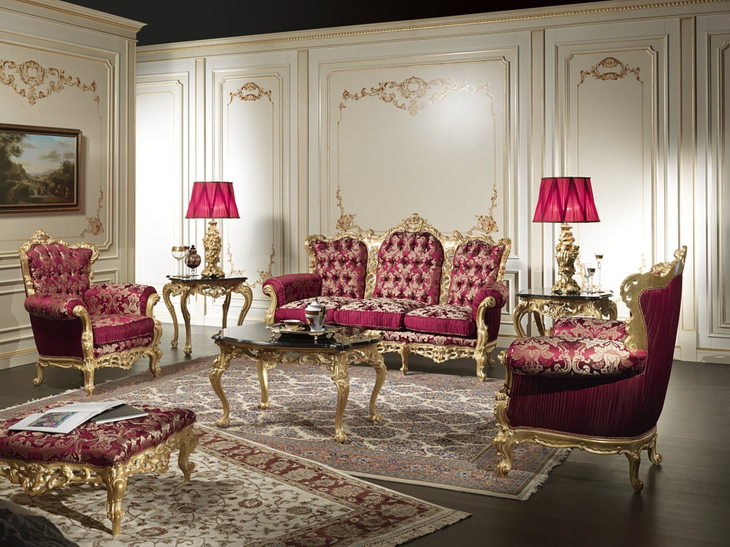 Salotto di lusso in stile barocco