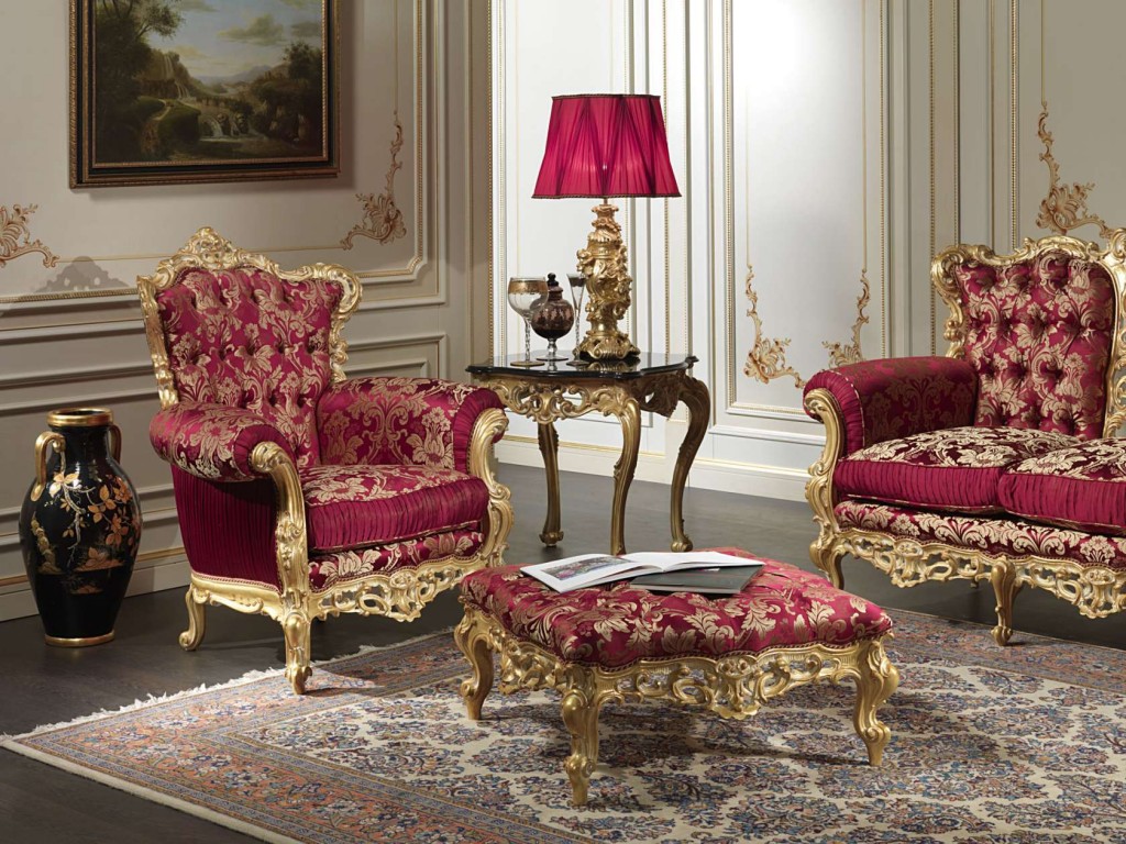 Baroque armchair and the living room