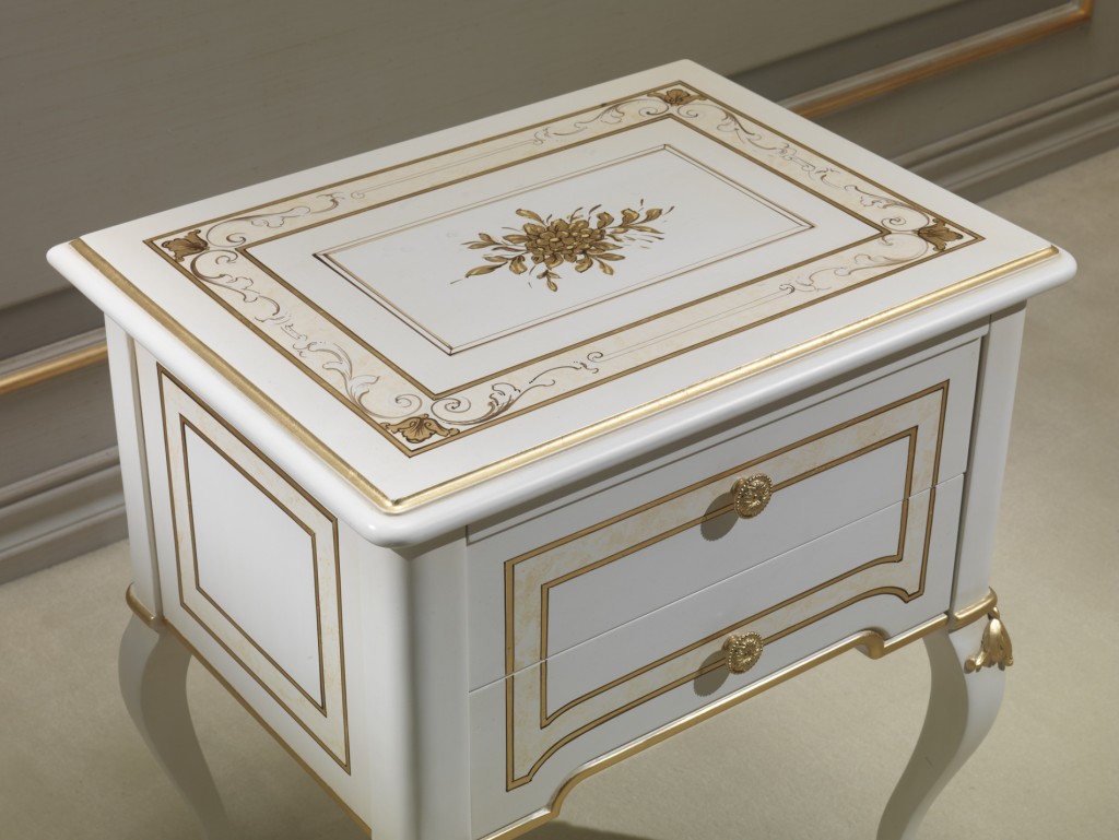 Classic decorated bedside tables