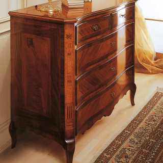 Walnut wood chest of drawers, antique finish, 800 francese classic luxury furniture collection