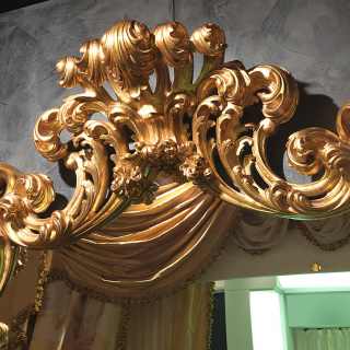 Carved wall mirror 600 italiano baroque style, golden finish