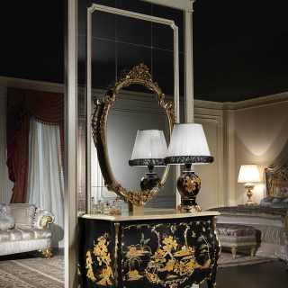 Luxury lacquered chest of drawers of the Chinoiserie collection