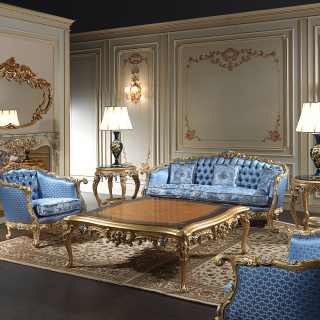Luxury living room Eighteenth Century: sofas, armchairs and furniture Luigi XV style