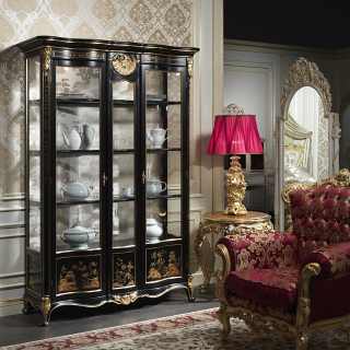 Luxury classic glass showcase in chinese classic style Luigi XV of the Chinoiserie collection