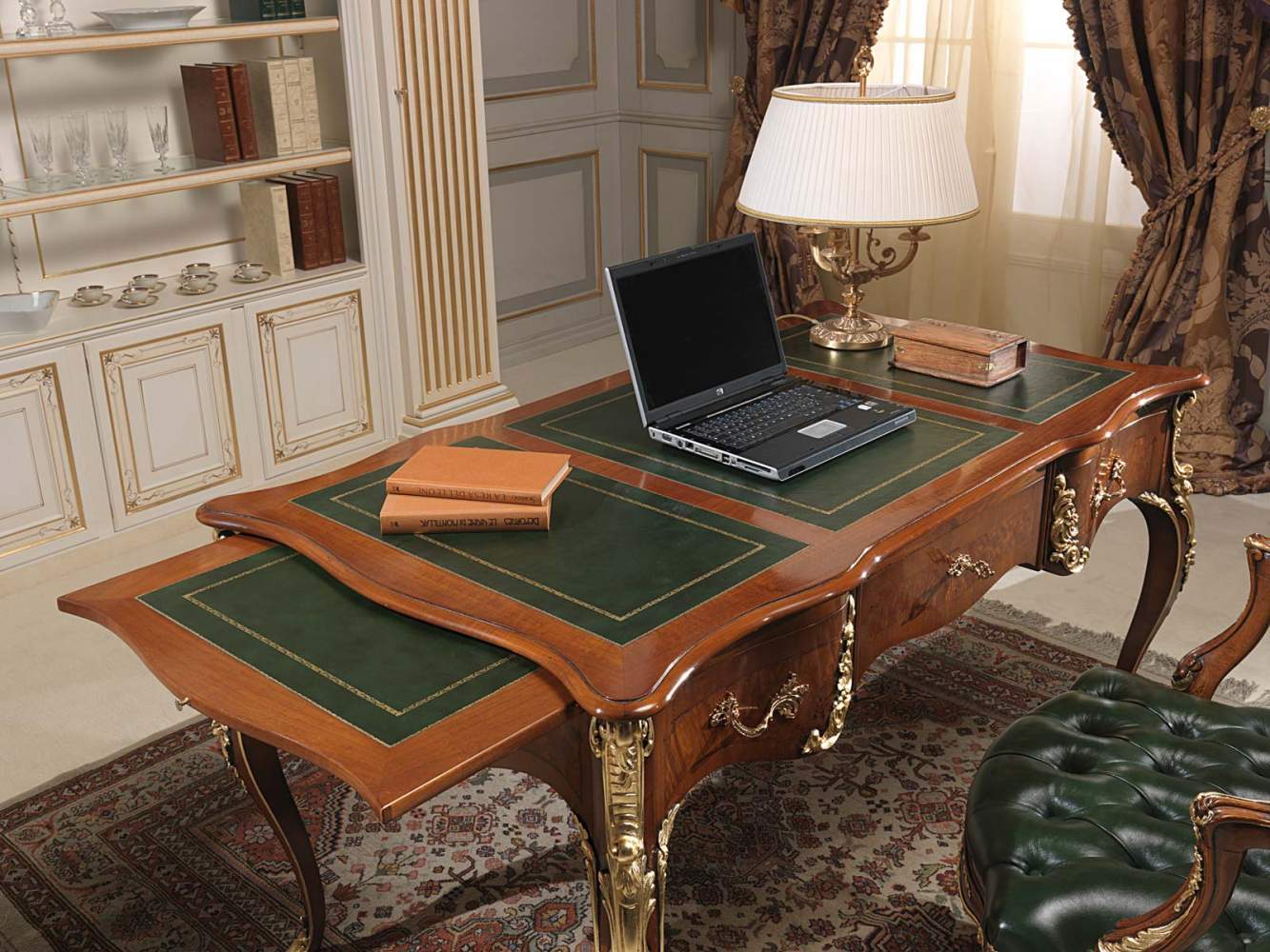 Writing table Louis XV style with extensible shelves