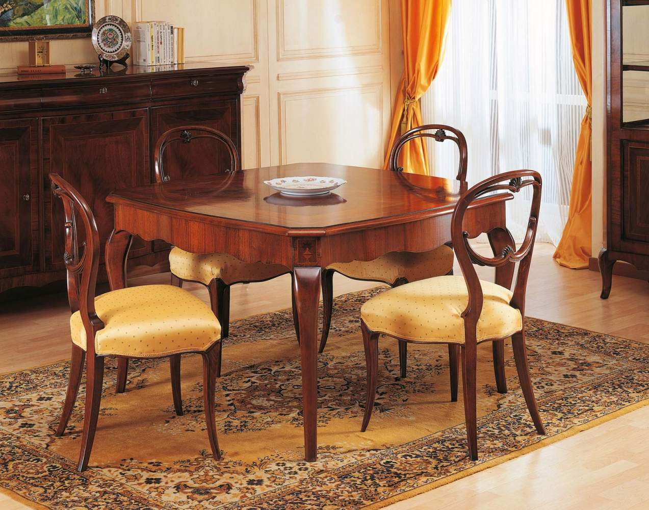 Walnut table in 19th century style