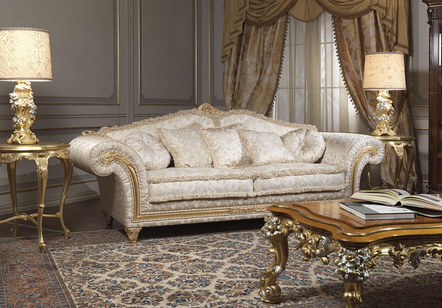 Classic sofa Imperial with carved table