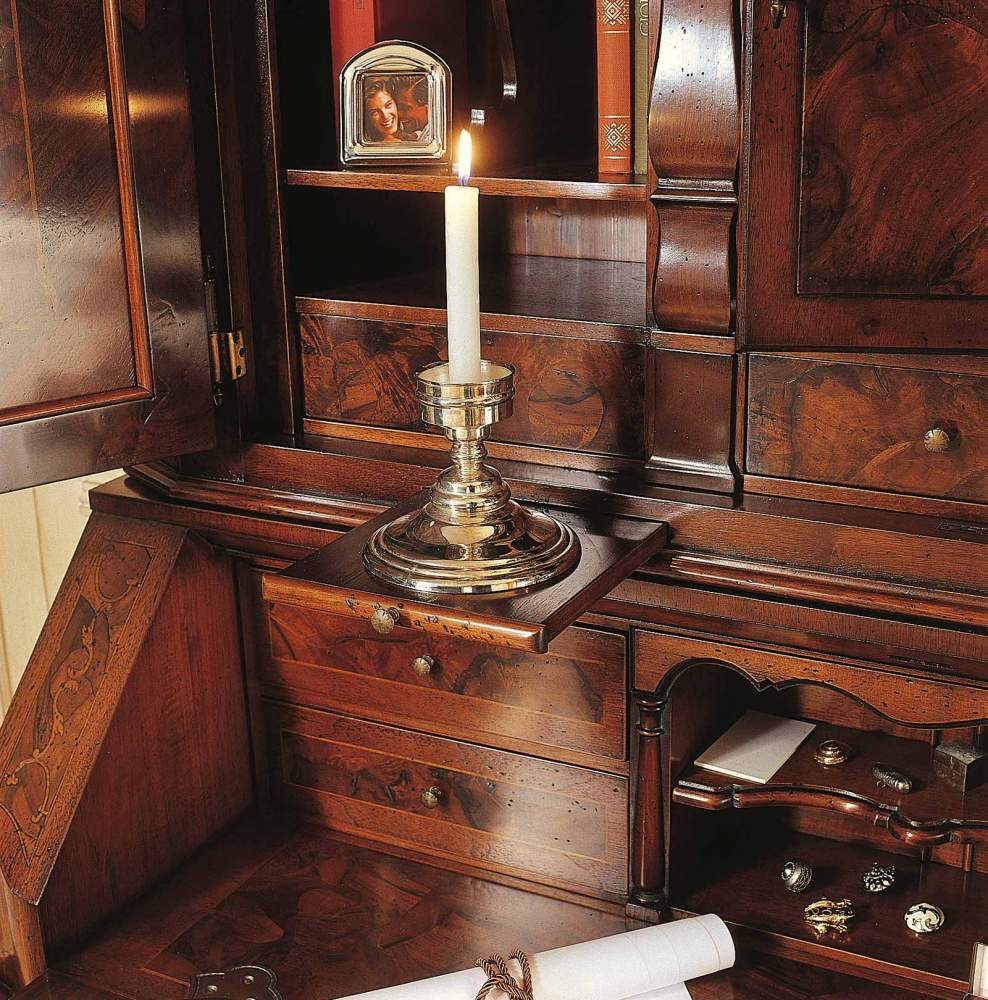 Collection de meubles classique de la zone de couchage XVIIIe siècle Lombardo, bureau en noyer
