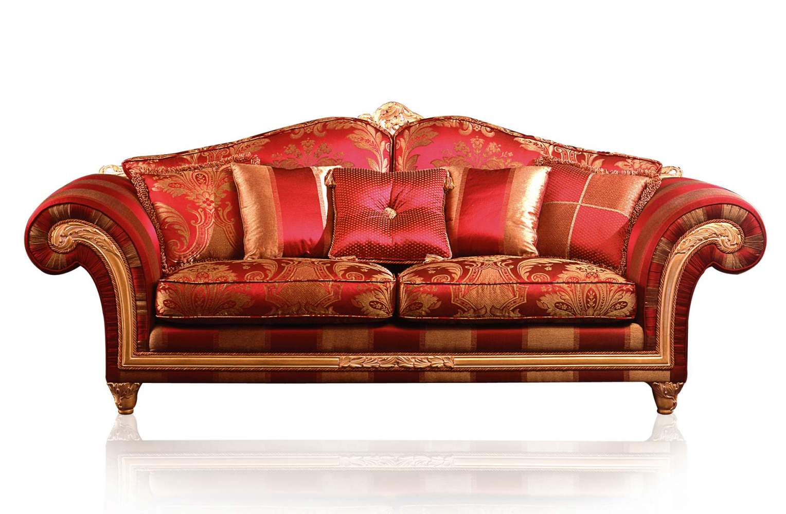 Canapé classique Imperial en tissu rouge