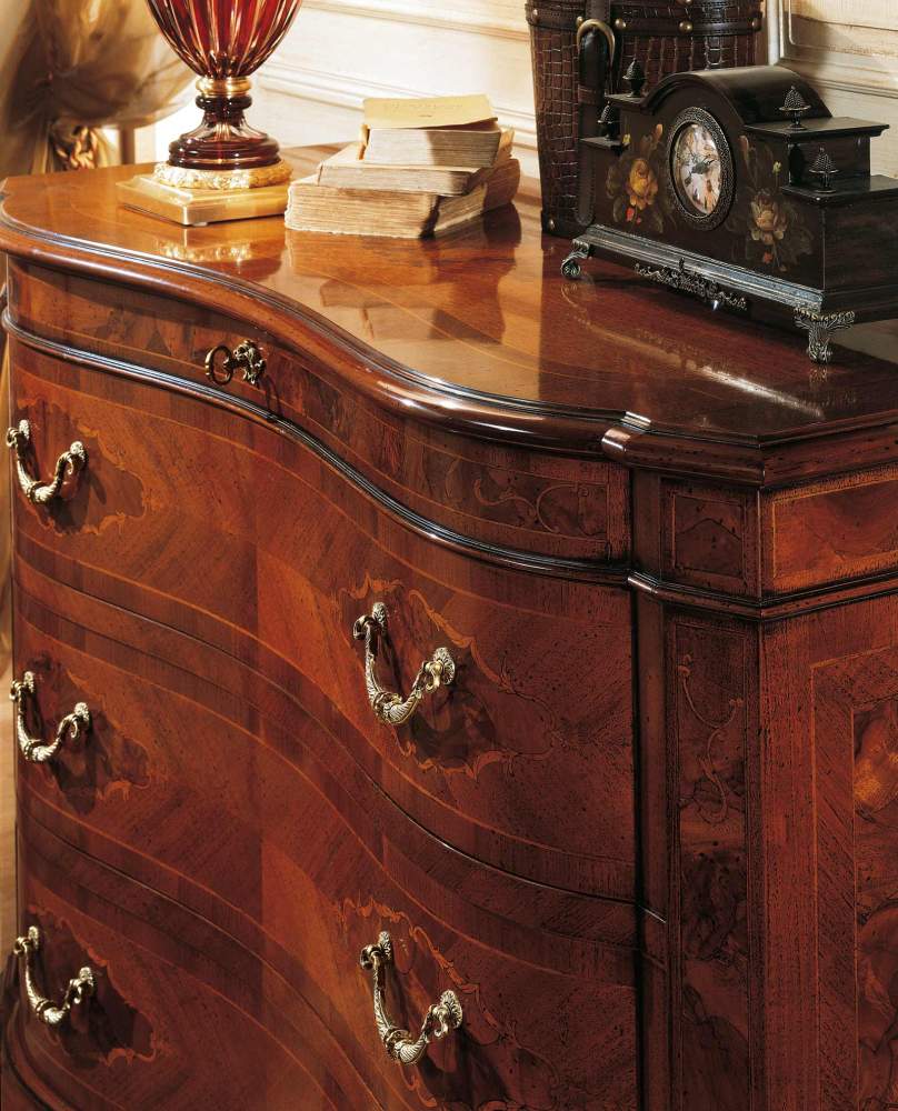 Classic bedroom furniture collection 18th century lombardo, chest of drawers 