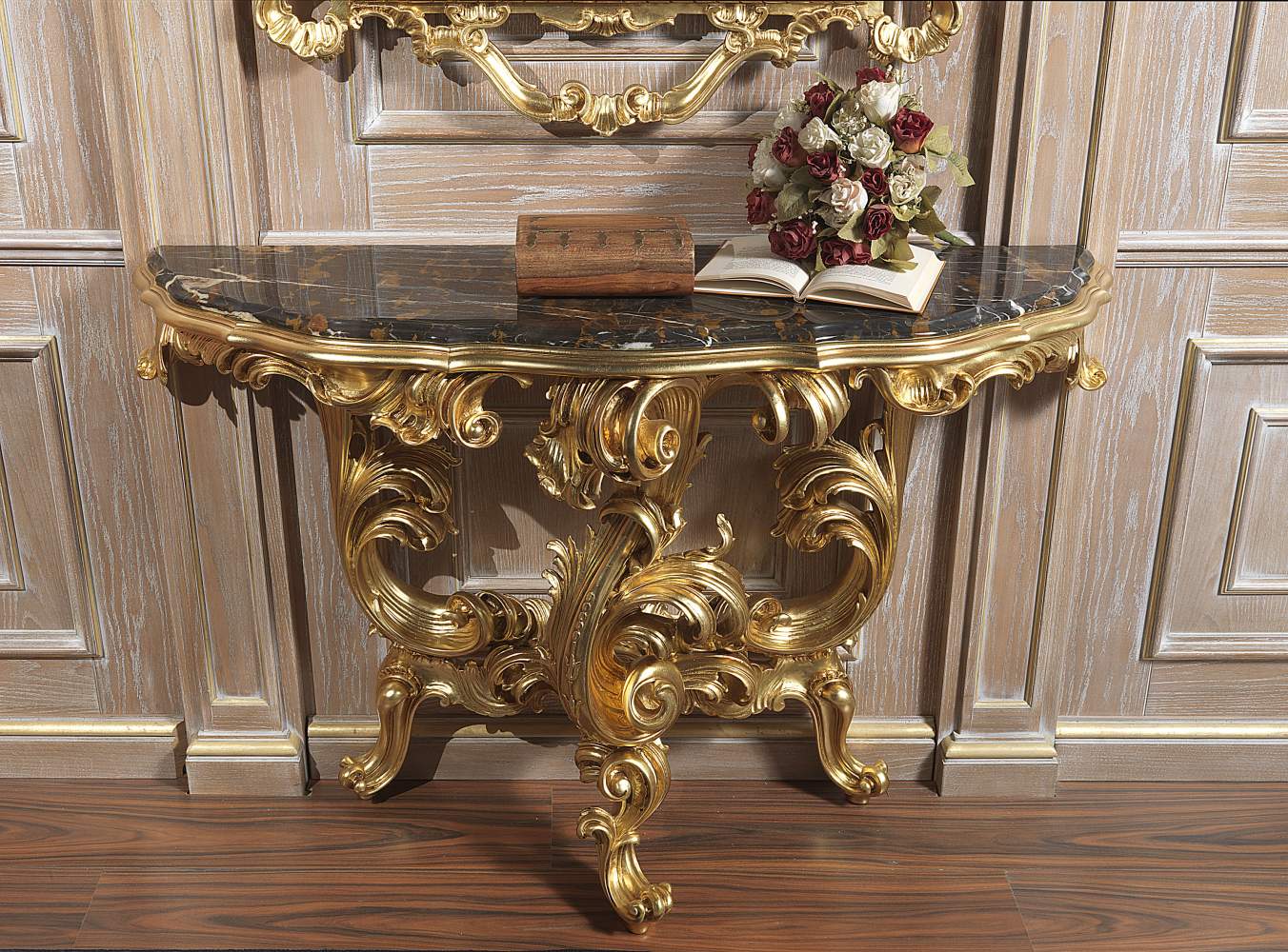 Classic luxury console realized in baroque style