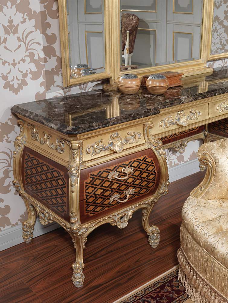 Luxury dressing table Emperador Gold, art. 397-931