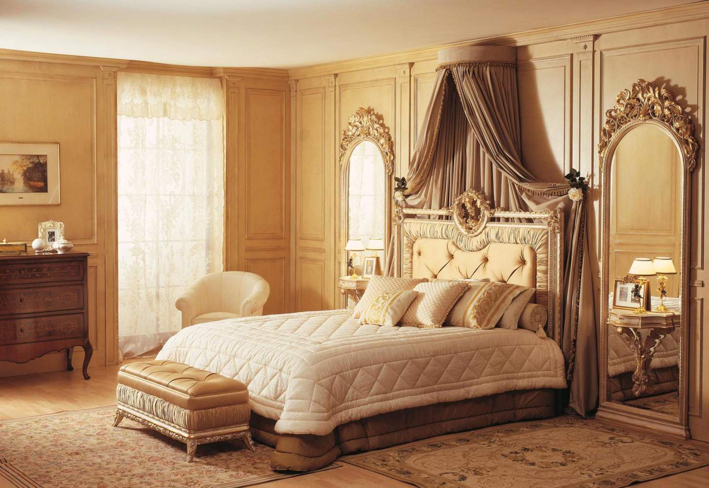 Furniture for classic bedroom of the Louvre version